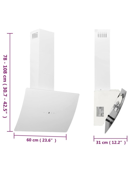 Pliidikubu, 60 cm, teras ja karastatud klaas, valge