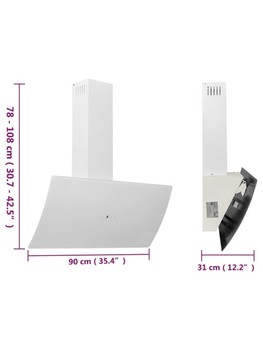 Pliidikubu, 90 cm, teras ja karastatud klaas, valge