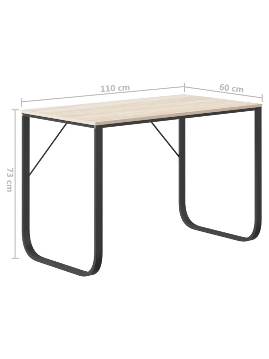 Kirjutuslaud, must ja tamm 110x60x73 cm puitlaastplaat