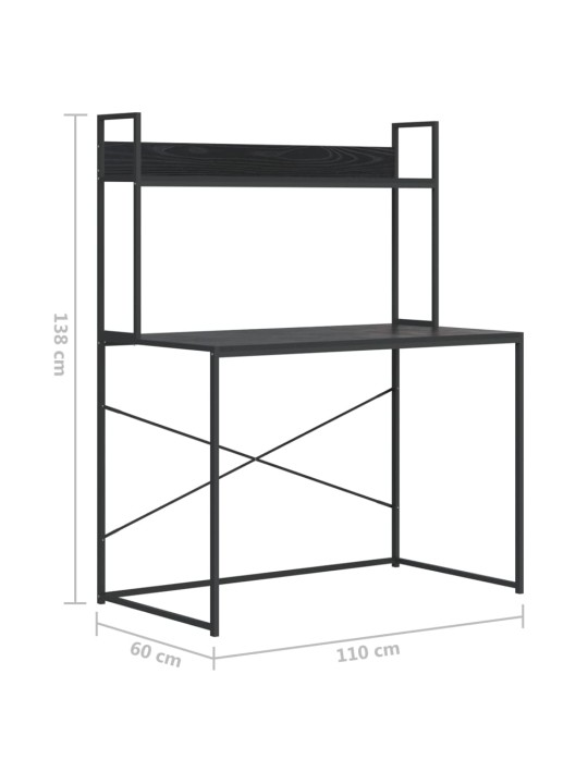 Arvutilaud, must 110x60x138 cm puitlaastplaat