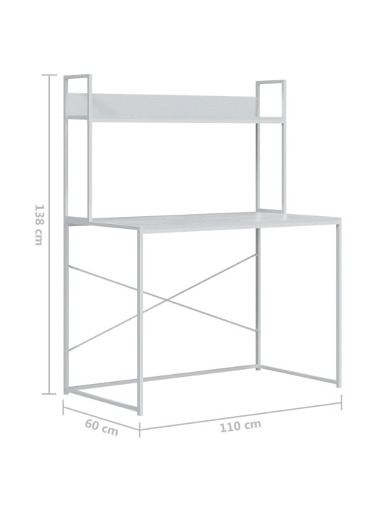 Kirjutuslaud, valge 110x60x138 cm puitlaastplaat