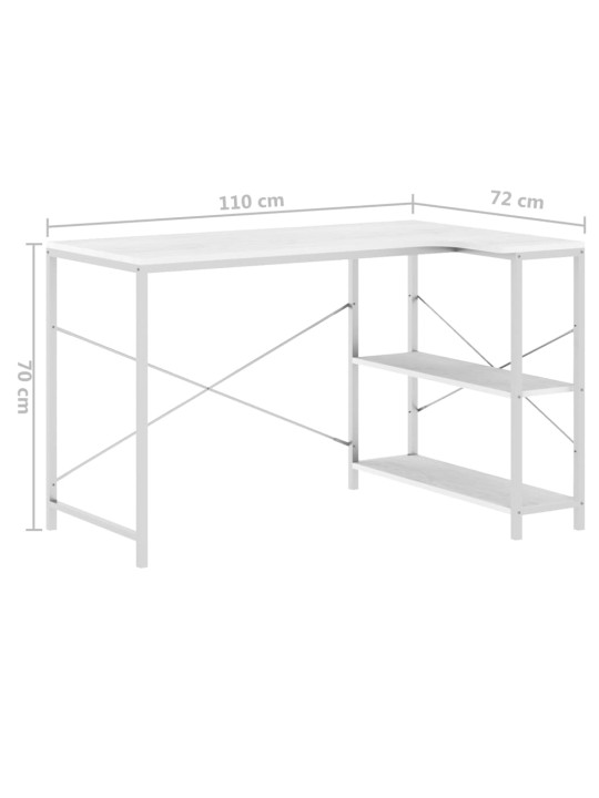 Kirjutuslaud, valge 110x72x70 cm puitlaastplaat