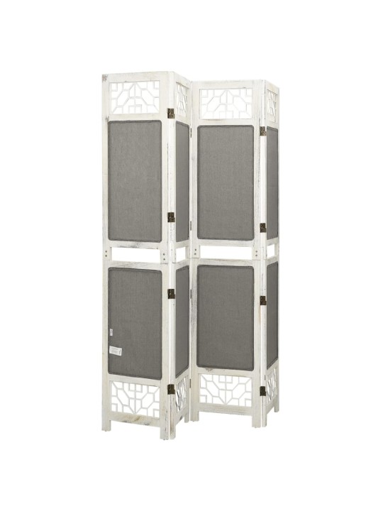 338555 4-panel room divider grey 140x165 cm fabric