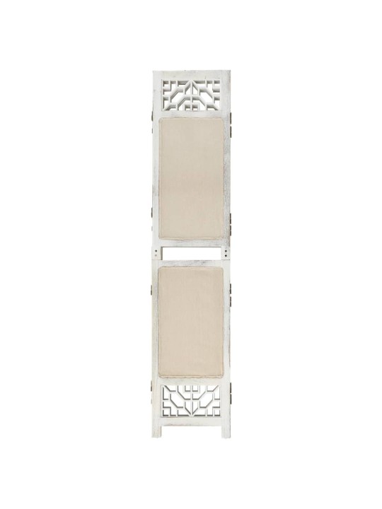 338559 4-panel room divider cream 140x165 cm fabric