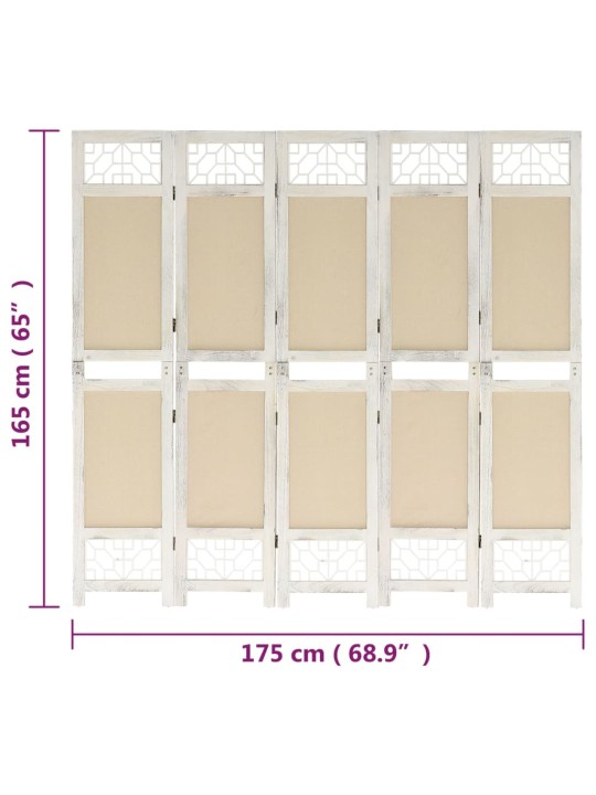 5 paneeliga sirm, kreemjasvalge, 175 x 165, kangas