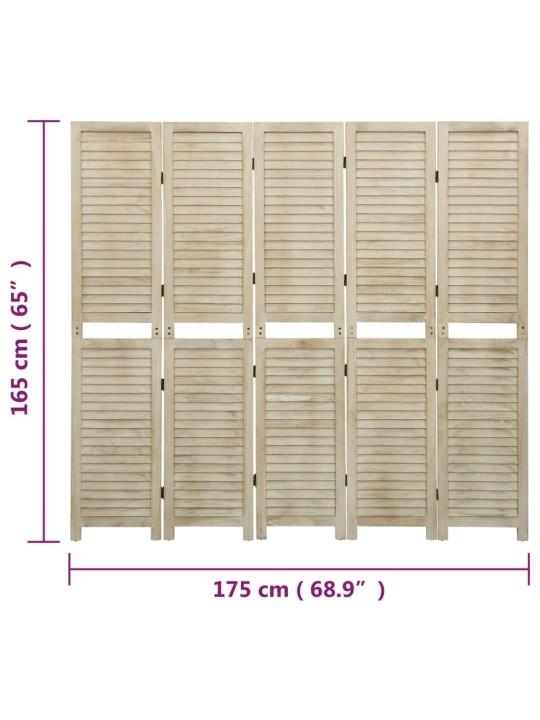 5 paneeliga sirm, 175 x 165 cm, paulownia puit