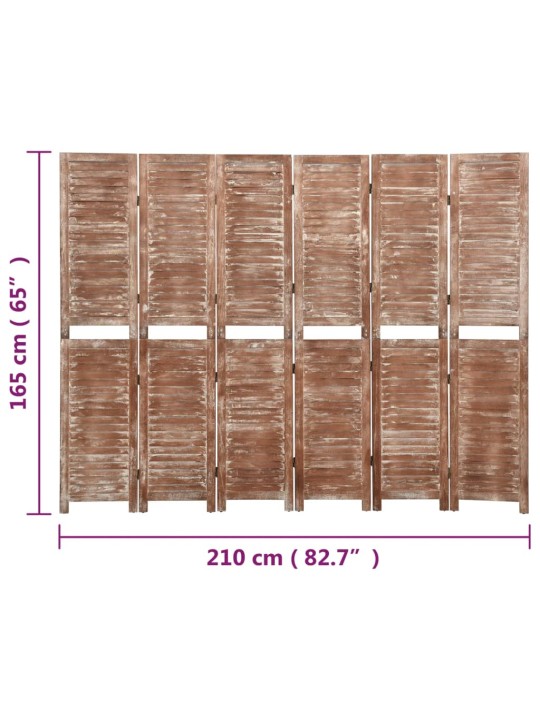 6 paneeliga ruumijagaja, 210 x 165 cm, paulownia puit