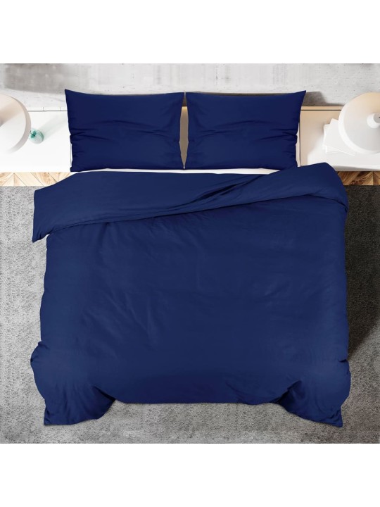 VOODIPESUKOMPLEKT, TUMESININE, 260 X 220 CM, PUUVILL
