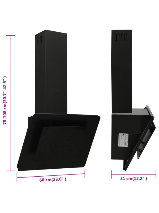 Pliidikubu, 60 cm, roostevaba teras ja karastatud klaas, must