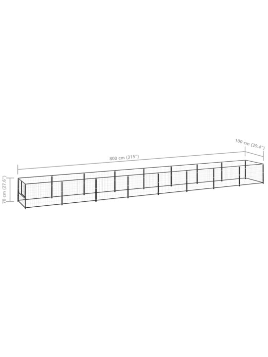 Koeraaedik, must, 8 m², teras