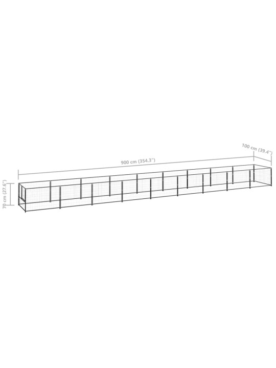 Koeraaedik, must, 9 m², teras