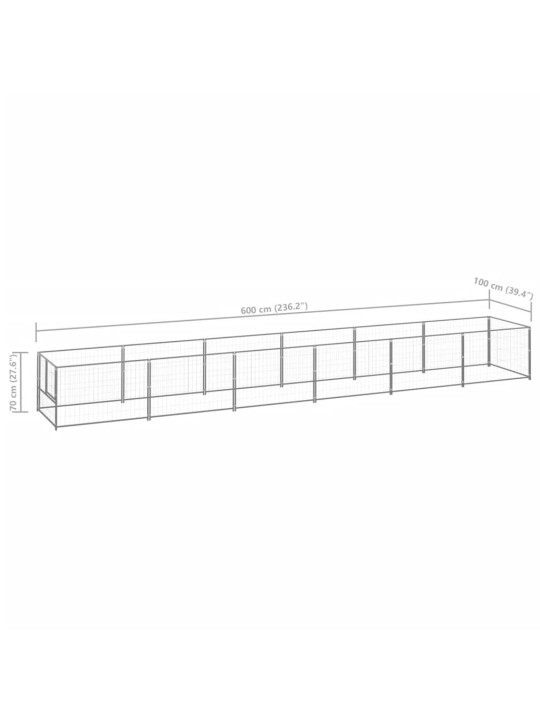 Koeraaedik, hõbe, 6 m², teras