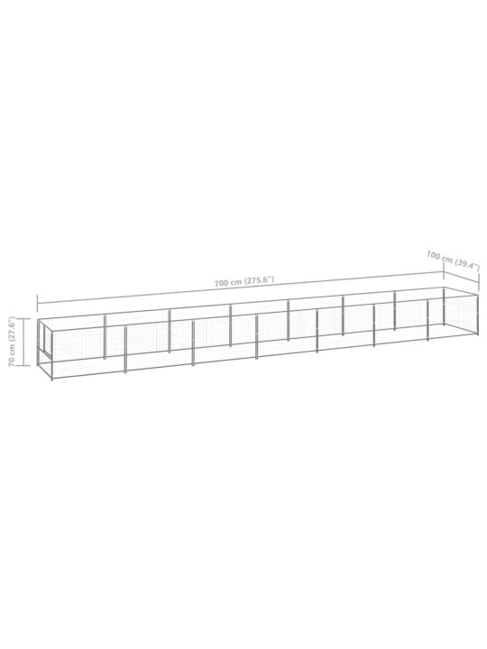 Koeraaedik, hõbe, 7 m², teras