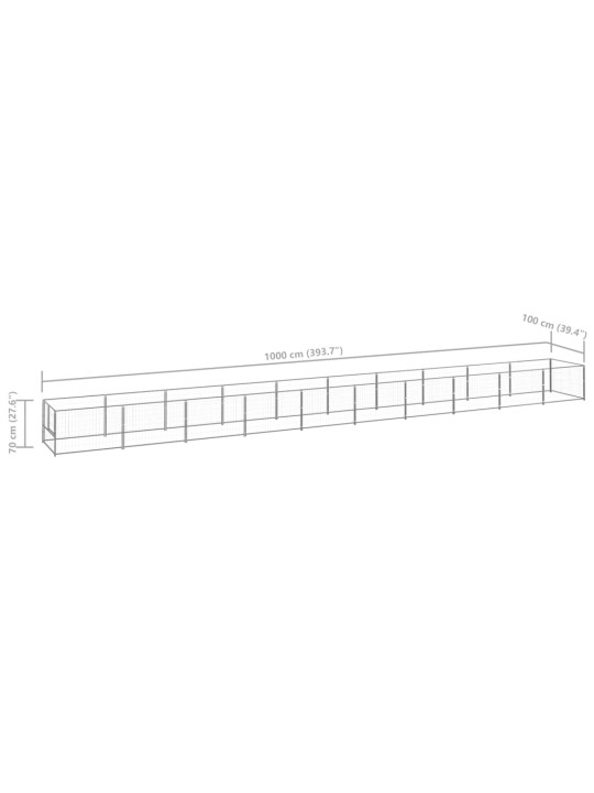 Koeraaedik, hõbe, 10 m², teras