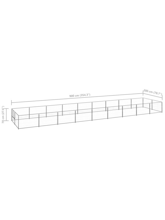 Koeraaedik, hõbe, 18 m², teras