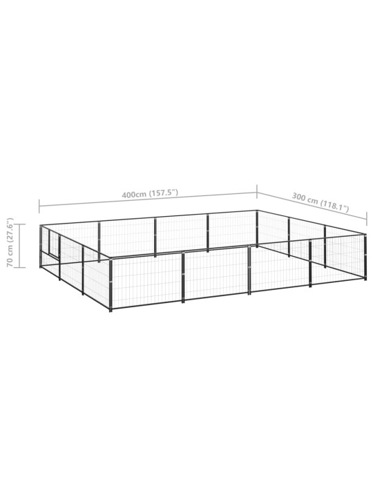 Koeraaedik, must, 12 m², teras