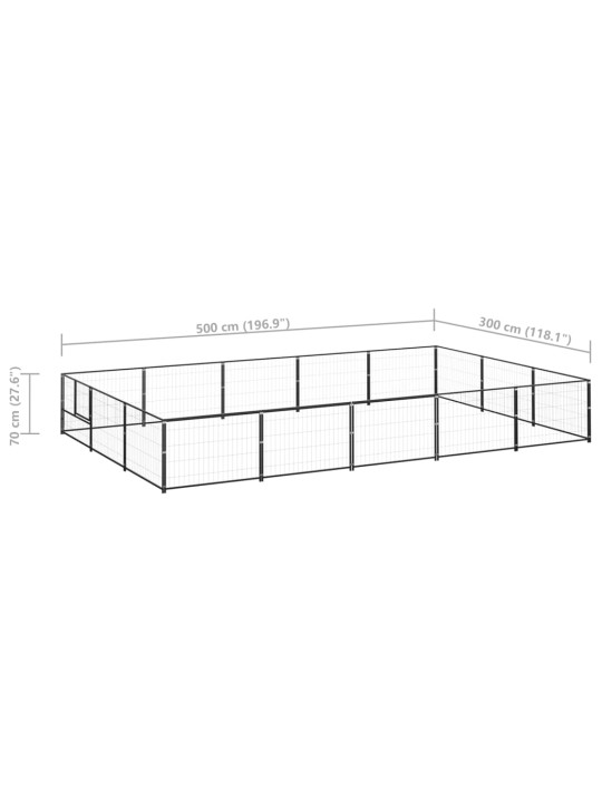 Koeraaedik, must, 15 m², teras