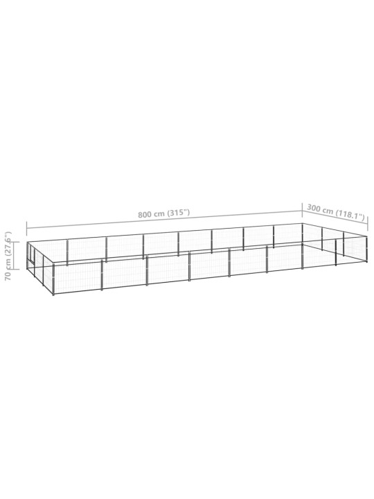 Koeraaedik, must, 24 m², teras