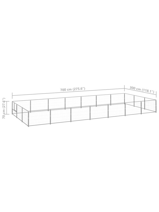 Koeraaedik, hõbe, 21 m², teras