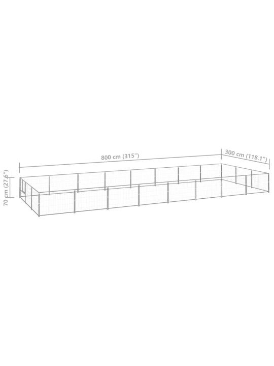 Koeraaedik, hõbe, 24 m², teras