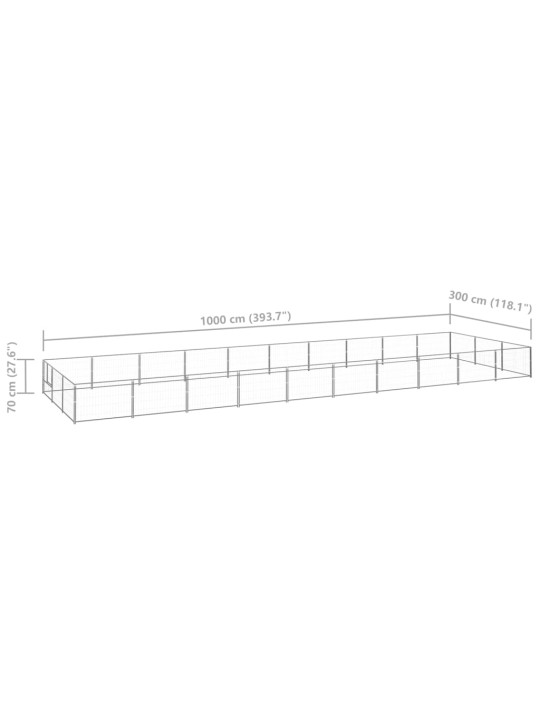 Koeraaedik, hõbe, 30 m², teras