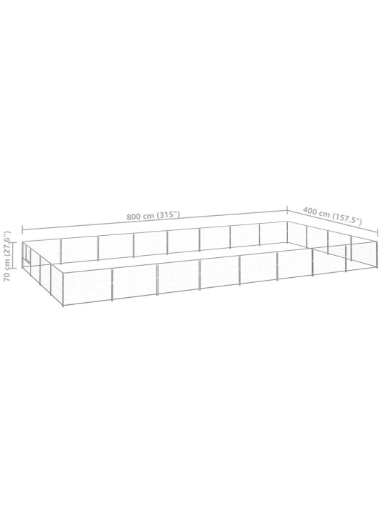 Koeraaedik, hõbe, 32 m², teras