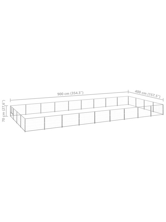 Koeraaedik, hõbe, 36 m², teras