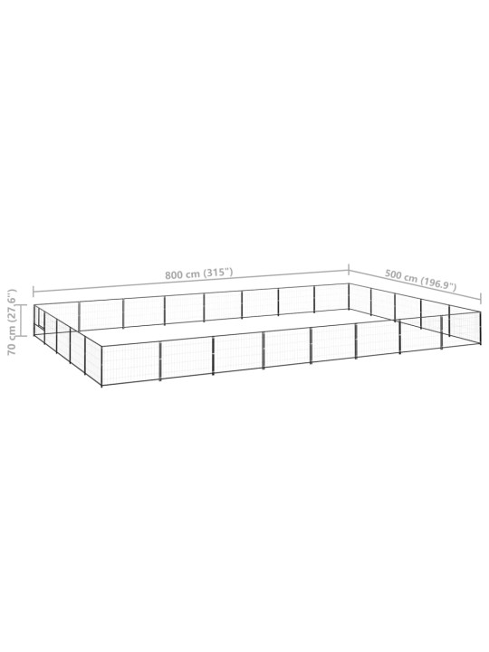 Koeraaedik, must, 40 m², teras