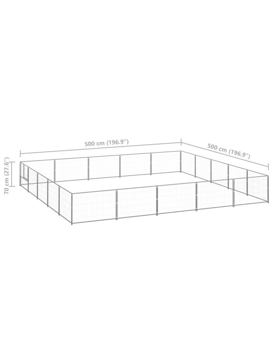 Koeraaedik, hõbe, 25 m², teras