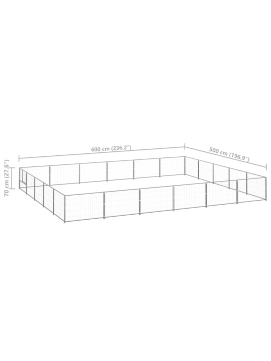 Koeraaedik, hõbe, 30 m², teras