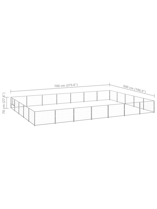 Koeraaedik, hõbe, 35 m², teras