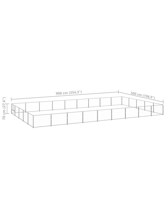 Koeraaedik, hõbe, 45 m², teras