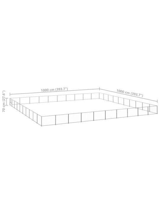 Koeraaedik, hõbe, 100 m², teras