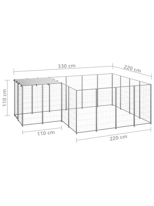 Koeraaedik, hõbedane, 6,05 m², teras