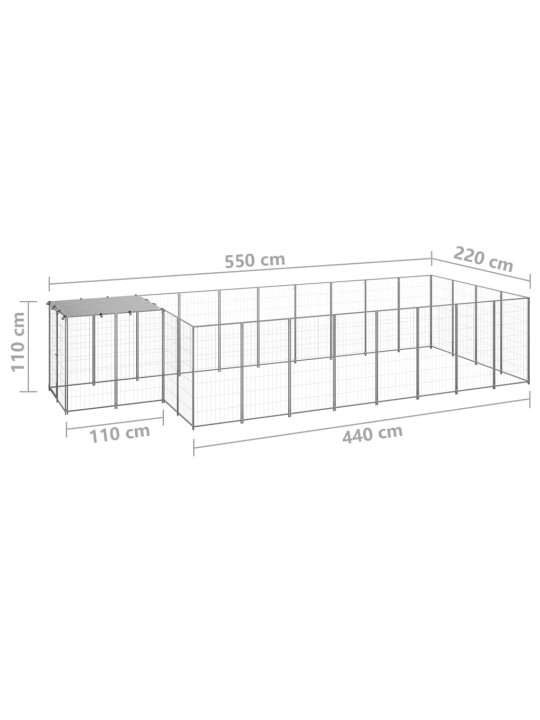 Koeraaedik, hõbedane, 10.89 m², teras