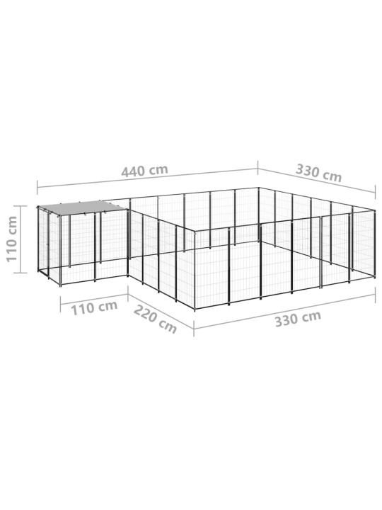 Koeraaedik, must, 12,1 m², teras