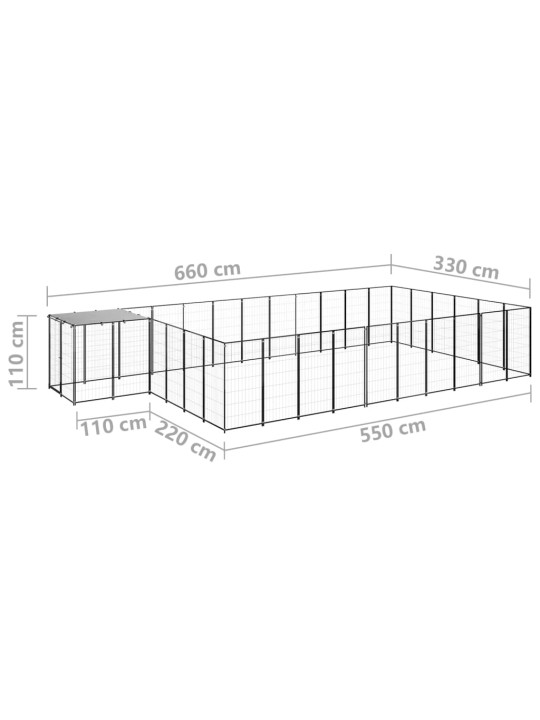 Koeraaedik, must, 19,36 m², teras