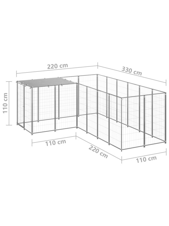 Koeraaedik, hõbedane, 4,84 m², teras