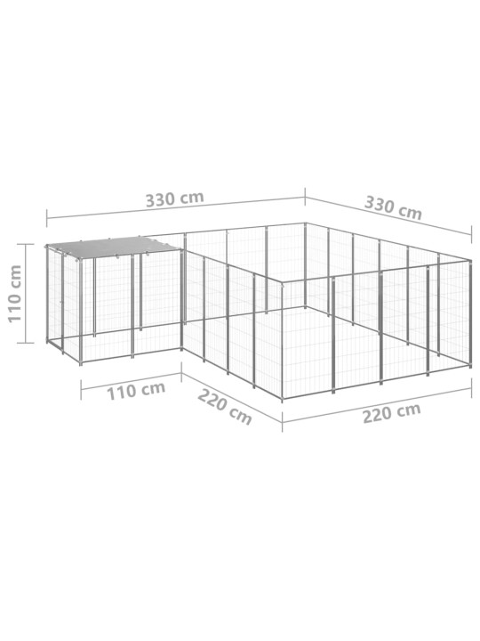 Koeraaedik, hõbedane, 8,47 m², teras