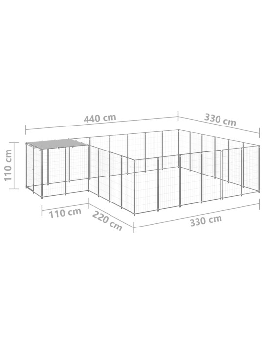 Koeraaedik, hõbedane, 12,1 m², teras