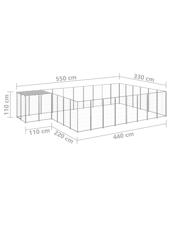 Koeraaedik, hõbedane, 15,73 m², teras