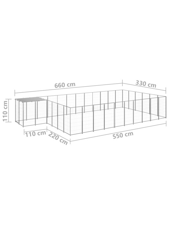 Koeraaedik, hõbedane, 19,36 m², teras