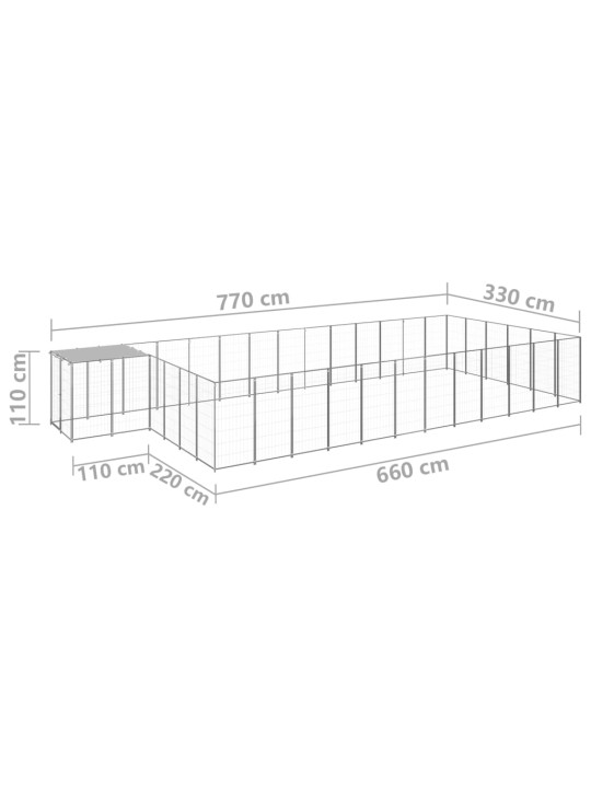 Koeraaedik, hõbedane, 22,99 m², teras