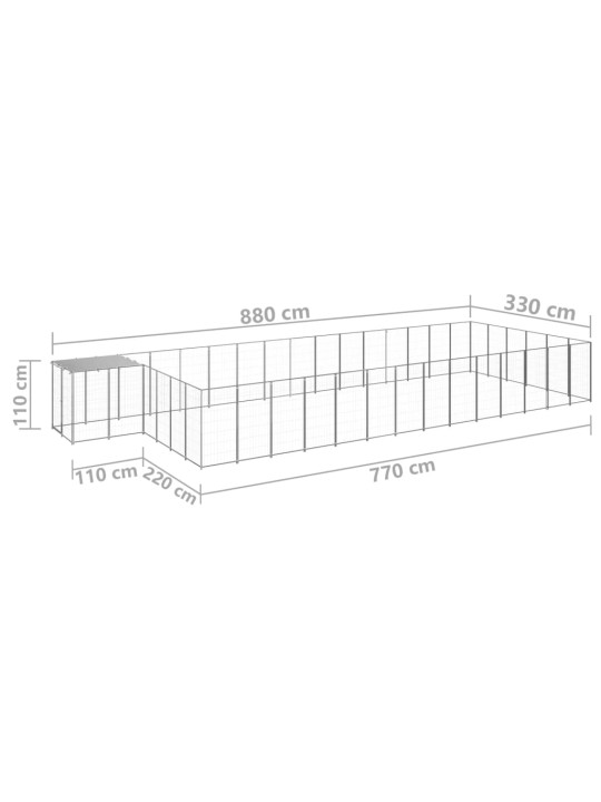 Koeraaedik, hõbedane, 26,62 m², teras