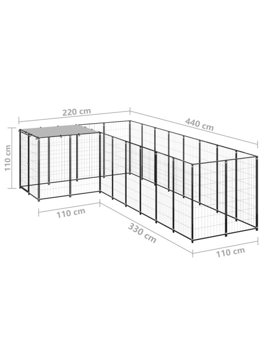 Koeraaedik, must, 6,05 m², teras