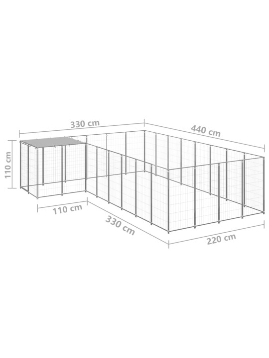 Koeraaedik, hõbedane, 10,89 m², teras