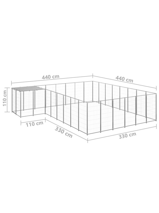 Koeraaedik, hõbedane, 15,73 m², teras