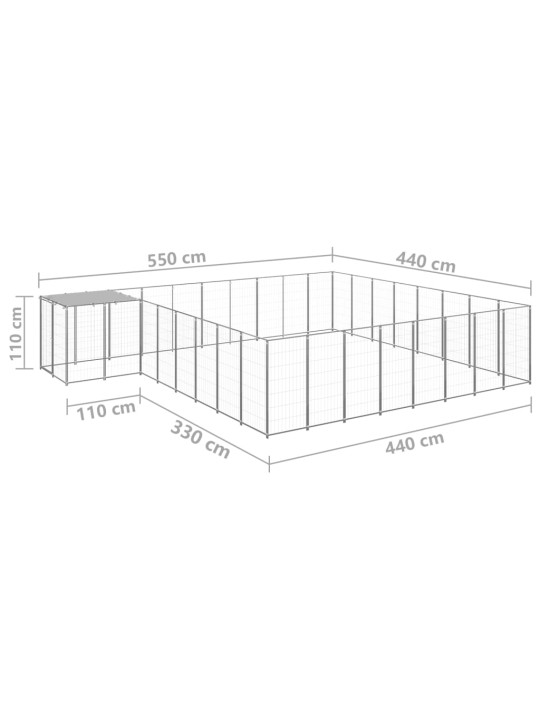 Koeraaedik, hõbedane, 20,57 m², teras