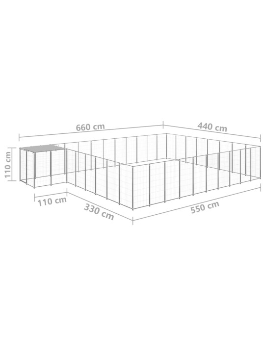 Koeraaedik, hõbedane, 25,41 m², teras