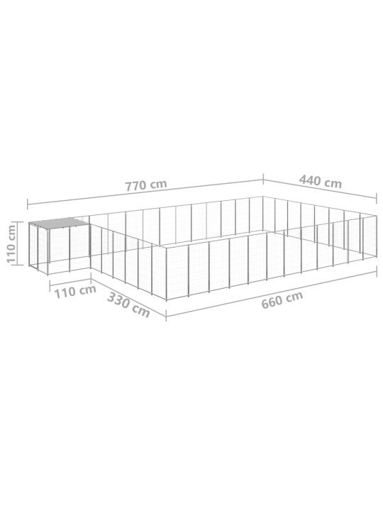 Koeraaedik, hõbedane, 30,25 m², teras